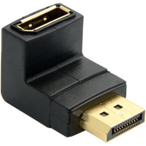Cablecc Down Angled 90 Degree DisplayPort Male to Female Extension Adapter 4K 60hz