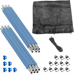 Upper Bounce Trampoline Safety Enclosure Set including Trampoline Net, 8 Trampoline Poles (with 8 pole caps) Trampoline Pole Foam Sleeves - Fits 15ft Round Trampoline Frame - Installs Inside the Frame