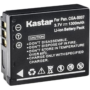 Kastar 4-Pack CGA-S007 Battery Replacement for Panasonic Lumix DMC-TZ1, Lumix DMC-TZ1A, Lumix DMC-TZ1BK, Lumix DMC-TZ1BS, Lumix DMC-TZ1EF, Lumix DMC-TZ1EG, Lumix DMC-TZ1GK, Lumix DMC-TZ1K Camera