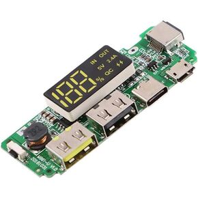 1Pcs 18650 Charger Board Lithium Battery Charging Module Dual USB 5V 2.4A MiniType-C Power Bank Module DIY with Overcharge Overdischarge Short Circuit Protection LED Display