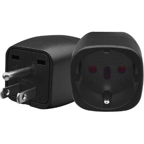 NEMA 5-15P to EU,USA 5-15P to EU Schuko Female Adapter,US 3Pin Male to Euro schuko Female Adaptor.5-15P 3 pin to 2 Circular Hole Power Plug Converter (NEMA 5-15p Male to EU Socket)