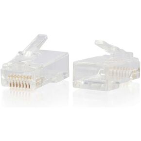 C2G/Cables to Go 00889 RJ45 Cat6 Modular Plug for Round Solid/Stranded Cable Multipack (50 pack)