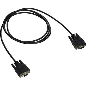 C2G Legrand DB9 Cable, Black Serial RS232 Cable, 6 Foot Serial Cable, CMG-Rated Female to Female Serial Cord, C2G 52035