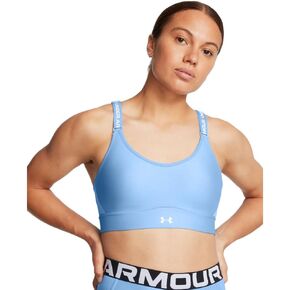 Under Armour Womens Infinity Mid Impact Sports Bra, (200) Taupe Dusk / / Black, X-Large D-DD