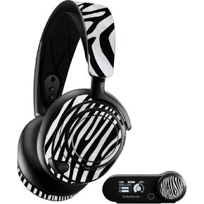 MightySkins Glossy Glitter Skin Compatible with SteelSeries Arctis Nova Pro - Black Zebra | Protective, Durable High-Gloss Glitter Finish | Easy to Apply, Remove, and Change Styles | Made in The USA