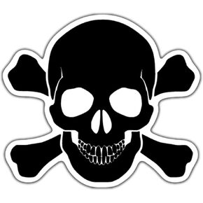 Skull and Cross Bones Vinyl Decal Sticker | Cars Trucks Vans Walls Laptops Cups | Black | 5.5 inches | KCD1277