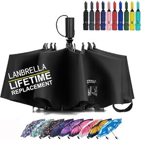 LANBRELLA Umbrella Compact Inverted Folding Umbrellas Auto Open Close - H1.24.Bamboo