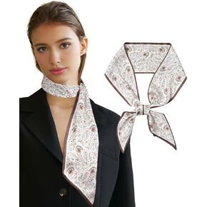 AWAYTR Long Silk Scarf Women Hair Scarf Satin Neck Scarf Tie Bandana Headband Scarf Edge Wrap Head Scarf for Purse Handbags
