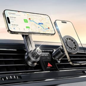 2 Pack Fits MagSafe Car Mount, Magnetic Phone Holder for Car [22 Super Magnets] Cell Phone Car Holder Vent, Hands Free Car Phone Holders for iPhone 16 15 14 13 Pro Plus Max Mini