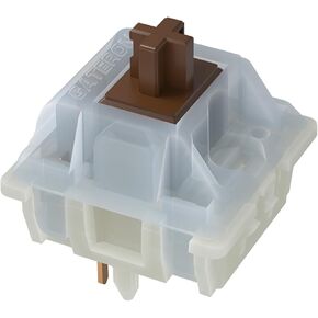 GATERON KS-3X1 Milky Brown Keyboard Switches, Full Milky Through-Hole LED 5 Pin Key Switches Compatible for MX Mechanical Keyboard (35PCS Brown)