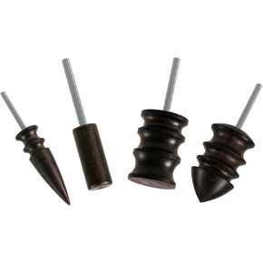 4pcs Leather Burnisher Bits for Rotary Tool, 4 Styles Leather Burnishing Tool Polished Head Ebony Burnishing Machine Accessories for Leather Craft Edges (Style 2)