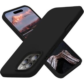 Cordking Designed for iPhone 16 Pro Max Case, Silicone Ultra Slim Shockproof Protective Phone Case with [Soft Anti-Scratch Microfiber Lining], 6.9 inch, Black