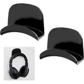 Headphone Hanger Holder Wall Mount,2Packs Headphone Hanger with Removable Self-Adhesive for Wall Desk Table Universal Gaming Headset Mount Holder, Earphone Rack - Black