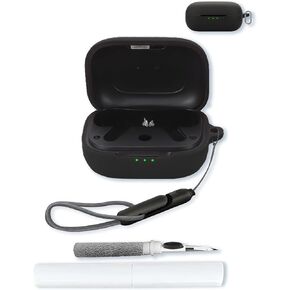 Silicone Case Compatible with EarFun Air Pro 4 with Keychain,Cleaning Kit and Lanyard, Soft Protective Shockproof Cover for EarFun Air Pro 4（2024）-Black in Kuwait