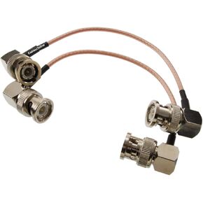 CablesOnline, 2-Pack 6-inches BNC Right-Angle Male to BNC Right-Angle Male 50-Ohm RG316 Slim Coaxial Low Loss Jumper RF Cables, RF-BC300-2