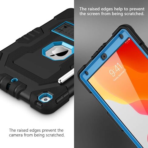 Case for iPad 7th 10.2 inches iPad 8th Gen Case with Pencil Holder Magnetic Stand Auto Wake/Sleep Shockproof Protective Strong Hard case for iPad 10.2 inch 2019/2020,Black in Kuwait