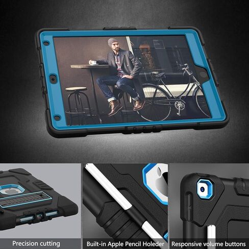 Case for iPad 7th 10.2 inches iPad 8th Gen Case with Pencil Holder Magnetic Stand Auto Wake/Sleep Shockproof Protective Strong Hard case for iPad 10.2 inch 2019/2020,Black in Kuwait