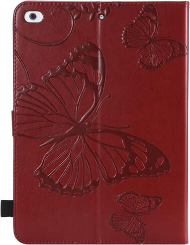 for iPad 6th/5th Generation 9.7" Case 2018/2017, for iPad Air 2/Air 1 with Stand/Pencil Holder/Pocket [Auto Wake/Sleep] Embossed Smart Cover for iPad 9.7 inch/Air 2nd/1st Gen, Red Butterfly in Kuwait