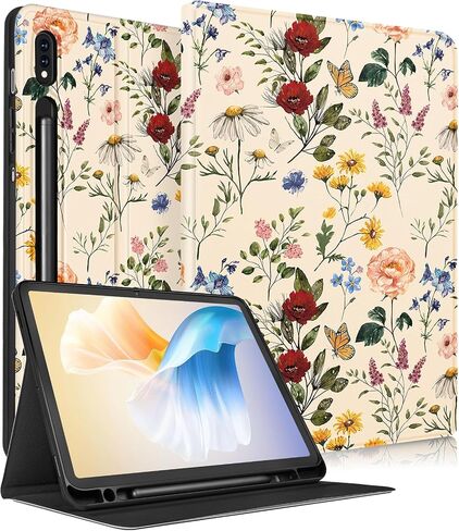 for Samsung Galaxy Tab S8 Plus/ S7 Plus/ S7 FE Case 12.4 Inch Women Cute Girls Folio Moon Sun Teen Boys Black Design Cover for Samsung Tablet S8 Plus 2022/ S7 Plus 2021/ S7 FE 5G Cases in Saudi Arabia