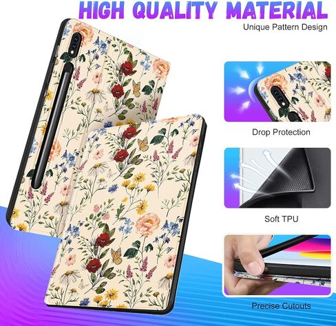 for Samsung Galaxy Tab S8 Plus/ S7 Plus/ S7 FE Case 12.4 Inch Women Cute Girls Folio Moon Sun Teen Boys Black Design Cover for Samsung Tablet S8 Plus 2022/ S7 Plus 2021/ S7 FE 5G Cases in Saudi Arabia