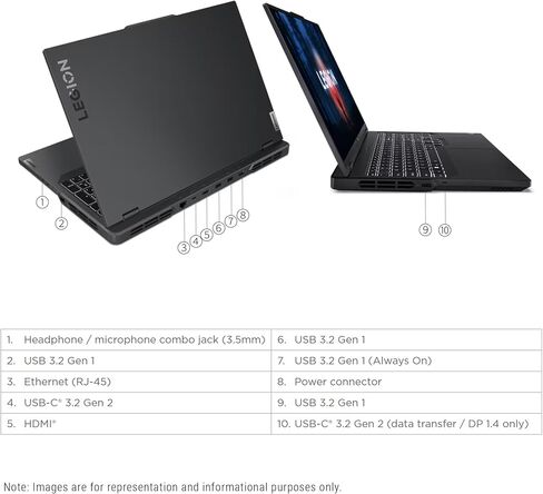لينوفو ليجن برو 5 الجيل 8، ايه ام دي رايزن 9 7945HX، 64 جيجا بايت DDR5 رام، 4 تيرابايت PCle SSD، 16 بوصة WQXGA (2560x1600)، Nvidia GeForce RTX 4070، W11 Home in Saudi Arabia