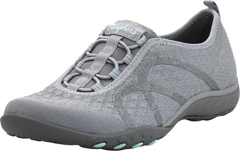 Skechers Sport Women's Breathe Easy Fortune Fashion Sneaker, White/Silver, 10 M US in Kuwait