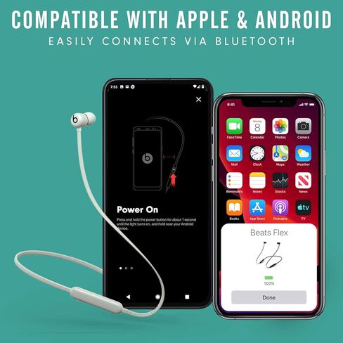 Beats Flex Wireless Earphones – Apple W1 Headphone Chip, Magnetic Earbuds, Class 1 Bluetooth, 12 Hours of Listening Time, Built-in Microphone - Black (Latest Model) (Renewed) in Saudi Arabia