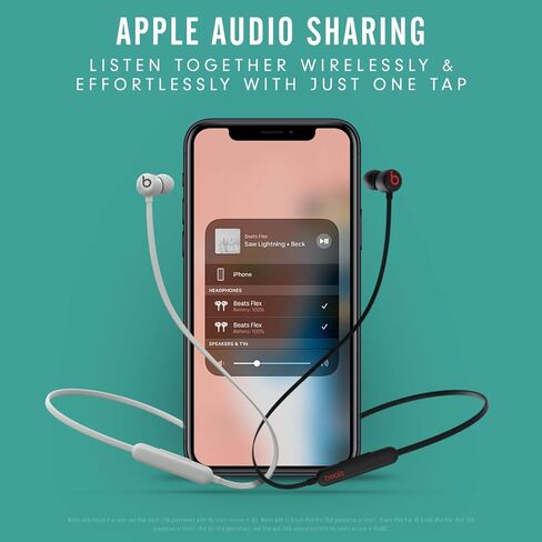 Beats Flex Wireless Earphones – Apple W1 Headphone Chip, Magnetic Earbuds, Class 1 Bluetooth, 12 Hours of Listening Time, Built-in Microphone - Black (Latest Model) (Renewed) in Saudi Arabia