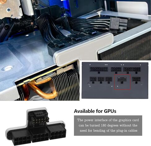 The Lord of the Tools 3x8-Pin to ATX3.0 12VHPWR 12+4Pin محول ATX محول الطاقة 600W 180 درجة موصل توجيه الطاقة لـ 40 سلسلة بطاقات رسومات متوافقة مع GPU فضي in Saudi Arabia
