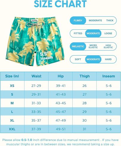 Mens Swim Trunks 5 Inch Swimming Shorts with Mesh Lining Quick Dry Bathing Suits for Men Swimwear in Saudi Arabia