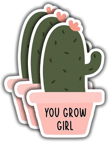 (3 قطع) ملصق تحفيزي You Grow Girl لـ Tumbler Floral Catus مضحك عبارة ساخرة ملهمة اقتباس في سن المراهقة ملصق من الفينيل لجهاز Kindle Laptop Water Bottle Phone قبعة صلبة - 1.9x3 in Saudi Arabia