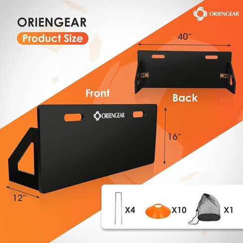 معدات تدريب كرة القدم على شكل لوح كرة القدم، مدرب كرة قدم محمول قابل للطي على الحائط، مناسب للتمرين على الكرة الطائرة والتمرير والرماية، أسود، مع 10 مخاريط in Kuwait