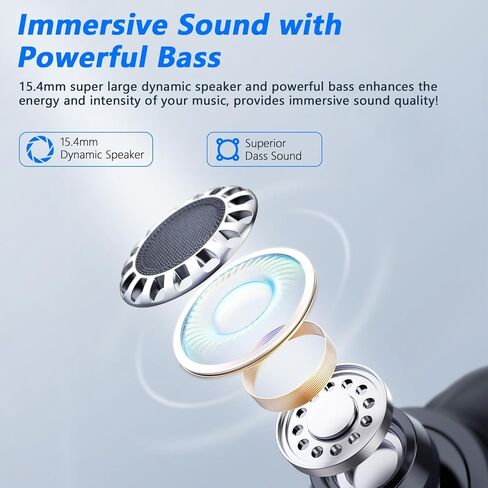 BANIGIPA Open Ear True Wireless Earbuds, Bluetooth 5.4 Headphones w/Dual Mic for Calling, 10g Light&Comfort, Open Ear Earbuds w/Earhooks for Working Running Traveling, IP67 Waterproof, 40H Playtime in Kuwait