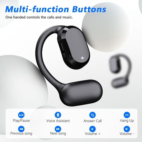 BANIGIPA Open Ear True Wireless Earbuds, Bluetooth 5.4 Headphones w/Dual Mic for Calling, 10g Light&Comfort, Open Ear Earbuds w/Earhooks for Working Running Traveling, IP67 Waterproof, 40H Playtime in Kuwait