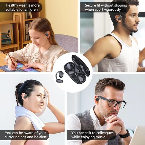 BANIGIPA Open Ear True Wireless Earbuds, Bluetooth 5.4 Headphones w/Dual Mic for Calling, 10g Light&Comfort, Open Ear Earbuds w/Earhooks for Working Running Traveling, IP67 Waterproof, 40H Playtime in Kuwait