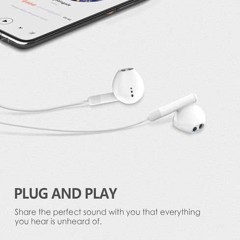 2 Pack Wired Earbuds for iPhone Headphones Wired Lightning Earphones Built-in Microphone & Volume Control Headsets Compatible for iPhone 14/13/12/11/XR/XS/X/8/7/SE/Pro/Pro Max, White in Saudi Arabia