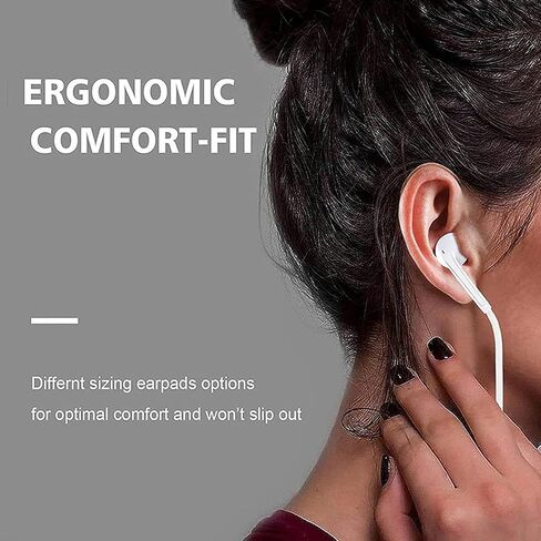2 Pack Wired Earbuds for iPhone Headphones Wired Lightning Earphones Built-in Microphone & Volume Control Headsets Compatible for iPhone 14/13/12/11/XR/XS/X/8/7/SE/Pro/Pro Max, White in Saudi Arabia