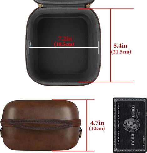 حافظة Geekria Shield متوافقة مع سماعات AKG K340، K240، K242، K271، K272، K141، K142، K121، حقيبة حمل بديلة ذات هيكل صلب مع تخزين الكابل (جلد نباتي بني) in Saudi Arabia