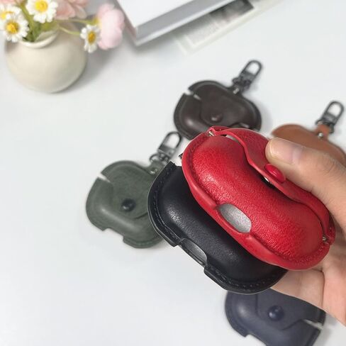 Leather Case Compatible with Samsung Galaxy Buds3/Galaxy Buds3 Pro (2024) with Lock, Soft Retro Luxury Shockproof Wireless Charging Protective Case Cover for Men Women in Saudi Arabia
