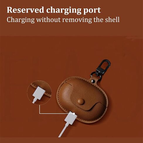 Leather Case Compatible with Samsung Galaxy Buds3/Galaxy Buds3 Pro (2024) with Lock, Soft Retro Luxury Shockproof Wireless Charging Protective Case Cover for Men Women in Saudi Arabia