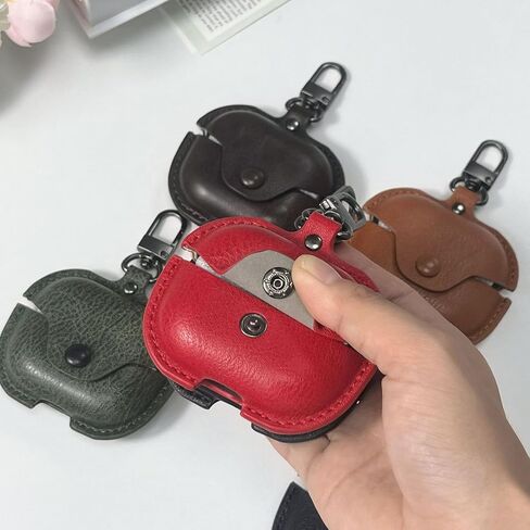 Leather Case Compatible with Samsung Galaxy Buds3/Galaxy Buds3 Pro (2024) with Lock, Soft Retro Luxury Shockproof Wireless Charging Protective Case Cover for Men Women in Saudi Arabia