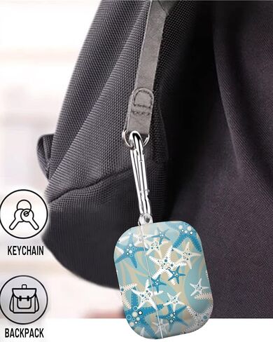 متوافق مع غطاء حافظة Airpod pro الجيل الثاني/الأول مع سلسلة مفاتيح بنمط لطيف وغطاء صلب ومضاد للانزلاق للرجال والنساء والفتيات (Smile Panda) in Saudi Arabia