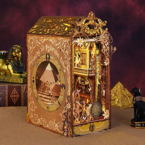 Spilay DIY Bookshelf Kit, DIY Dollhouse Bookshelf, Bookshelf Built-In Decorative Alley, Bookstop Model Maker Kit with LED Lights, Music Box, Birthday, Christmas and Valentine's Day Craft Gifts JTSL-11 in Saudi Arabia
