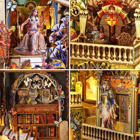 Spilay DIY Bookshelf Kit, DIY Dollhouse Bookshelf, Bookshelf Built-In Decorative Alley, Bookstop Model Maker Kit with LED Lights, Music Box, Birthday, Christmas and Valentine's Day Craft Gifts JTSL-11 in Saudi Arabia