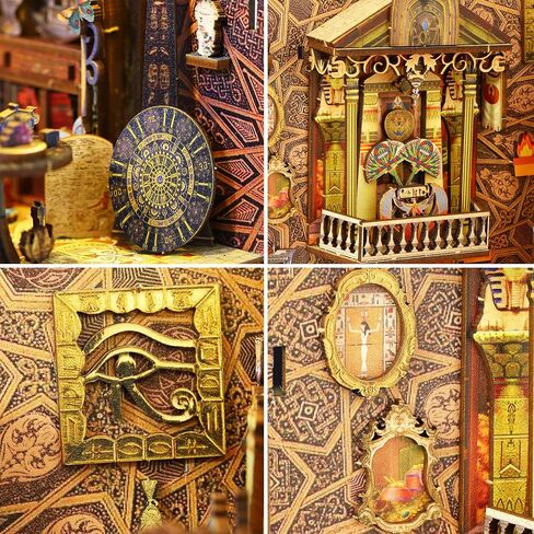 Spilay DIY Bookshelf Kit, DIY Dollhouse Bookshelf, Bookshelf Built-In Decorative Alley, Bookstop Model Maker Kit with LED Lights, Music Box, Birthday, Christmas and Valentine's Day Craft Gifts JTSL-11 in Saudi Arabia