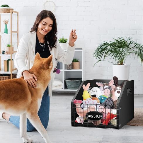 voottou الكلب لعبة بن، سلة لعبة الكلب الخشب مع مقبض، كبير لعبة الكلب مربع لعبة الصدر، لعبة الكلب تخزين الاشياء الكلبة المنظم الكلب لعبة سلة تخزين بن لجرو المقود، بطانية الغذاء، والاكسسوارات، هدية in Kuwait
