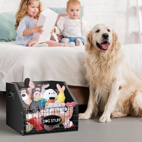 voottou الكلب لعبة بن، سلة لعبة الكلب الخشب مع مقبض، كبير لعبة الكلب مربع لعبة الصدر، لعبة الكلب تخزين الاشياء الكلبة المنظم الكلب لعبة سلة تخزين بن لجرو المقود، بطانية الغذاء، والاكسسوارات، هدية in Kuwait