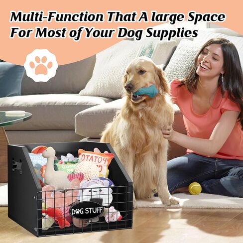 voottou الكلب لعبة بن، سلة لعبة الكلب الخشب مع مقبض، كبير لعبة الكلب مربع لعبة الصدر، لعبة الكلب تخزين الاشياء الكلبة المنظم الكلب لعبة سلة تخزين بن لجرو المقود، بطانية الغذاء، والاكسسوارات، هدية in Kuwait