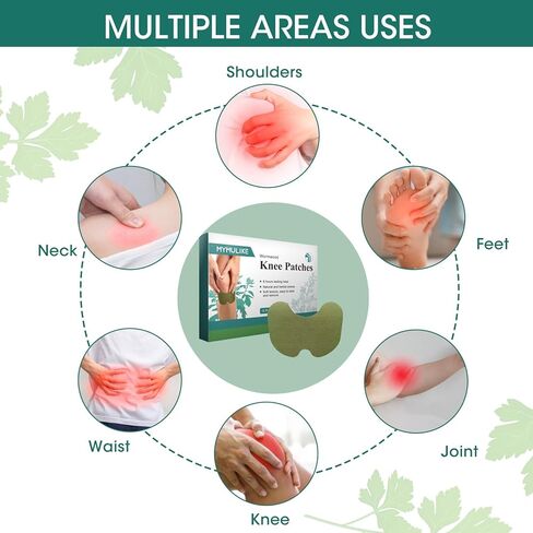 32 رقعة طبيعية للركبة، رقعات عشبية دافئة لمعجون رقعة الركبة، يدوم طويلاً لتقليل المفاصل غير المريحة، ملصق مستخلص الشيح للركبة والكتف والظهر والرقبة والخصر in Kuwait