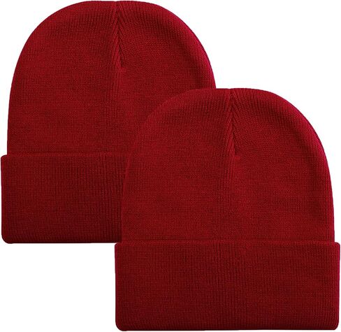 ZOORON 1&2 Pack Beanie للرجال والنساء قبعات صغيرة مترهلة قبعات شتوية متماسكة قبعة تزلج ناعمة للجنسين in Kuwait
